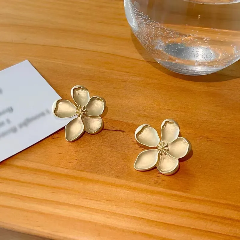 Retro Sweet Flower Copper Ear Studs